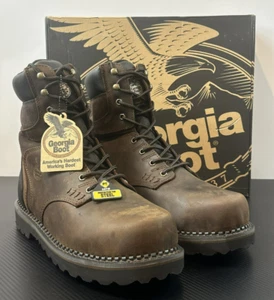Georgia Stiefel Herren US 13W Brookville Stahlkappe Wasserdicht Arbeitsstiefel, Stil G9334 - Bild 1 von 17