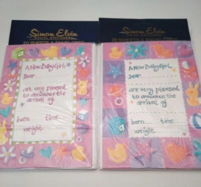 40 X Birth Announcements It's A Girl Baby Cards New Babies Girls Announcement  - Image 1 of 3