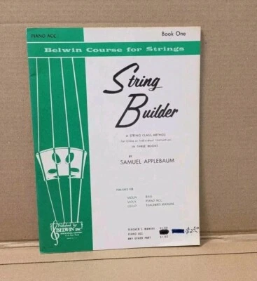 Piano Accompainment - Belwin String Builder Book 1 Band Method Samuel Applebaum - Image 1 of 2