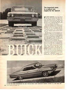 1962 BUICK ~ ORIGINAL 3-PAGE NEW CAR PREVIEW ARTICLE - Picture 1 of 2