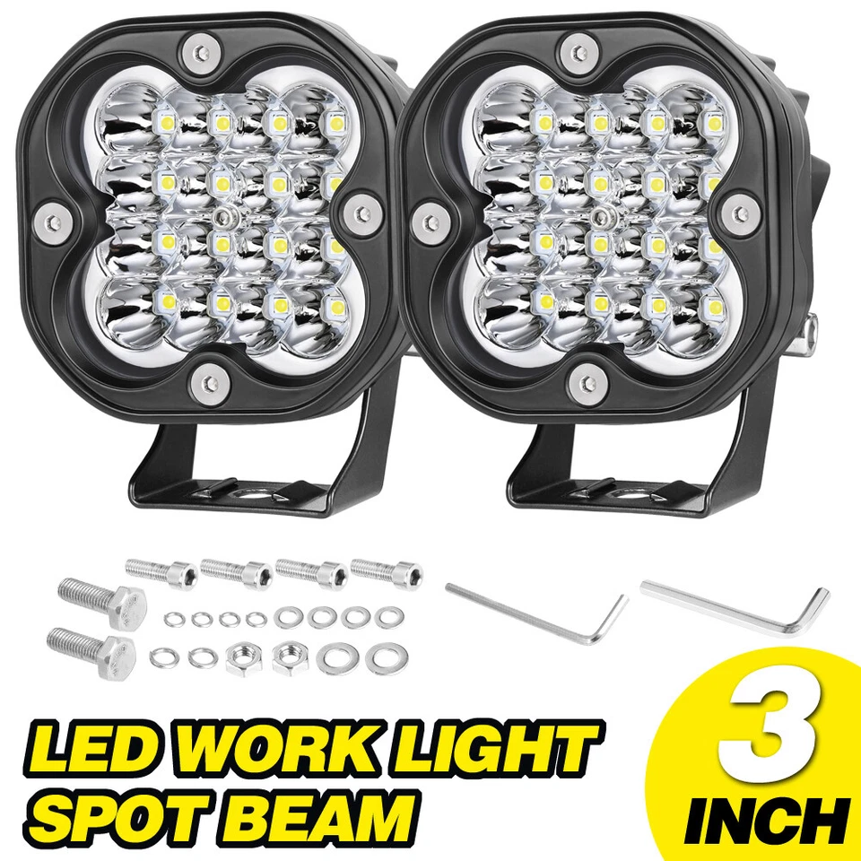 Luces antiniebla de conducción ámbar de 3" cápsula de zanja de respaldo todoterreno camión para Ford Bronco Foto 1 de 4