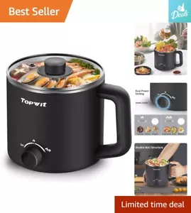 Sleek Electric Noodles Pot - 1.6L - Versatile Multifunctional Cooker - Black - Picture 1 of 9