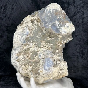 9” 7.77Lb Quality Blue Chalcedony Quartz Agate Lapidary Rough Tranquillity Stone - Picture 1 of 8
