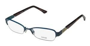 NEW KENSIE AMBITIOUS GLASSES RECTANGULAR WOMENS 51-17-135 BLUE AQ HALF-RIM METAL - Picture 1 of 8