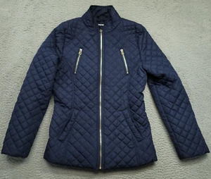 SO Girls Youth 16 Quilted Puffy Jacket Navy Blue Zip Pockets Kohls - Picture 1 of 6