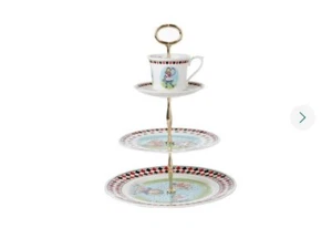 Fortnum &Mason/Halcyon Days 3 Tier Alice in Wonderland Cake Stand/New/Ship EU/US - Picture 1 of 3