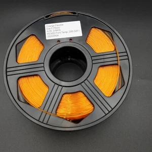 Translucent Orange Flexible Filament 1.75mm N.W. 0.8kg RCMD Print Temp 200-220C° - Picture 1 of 3