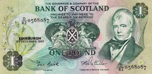 #Bank of Scotland 1 Pound 1985 P-111 aUNC Sir Walter Scott
