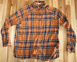 Camisa para mujer Vanilla Star a cuadros con botones naranja azul marino blanco - talla mediana - Imagen 1 de 7