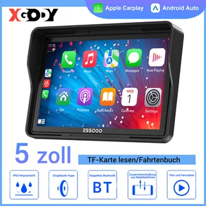 5" Wasserdicht Motorrad Apple CarPlay GPS Navi TouchScreen Navigator Autoradio - Bild 1 von 15