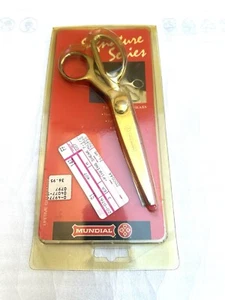 VINTAGE MUNDIAL SIGNATURE SERIES 7 1/2" PINKING SHEARS SCISSORS - OPEN BOX - Picture 1 of 6