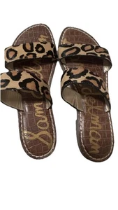 Sam Edelman Gala Damen-Pantolette Größe 6,5 zwei Riemen Leopardenmuster Tiermotiv - Bild 1 von 2