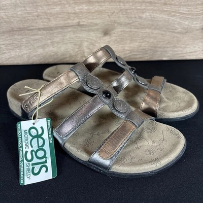 Sandalias para mujer Taos Prize de cuero con correa adornada, bronce metálico, EE. UU. 10 Foto 1 de 4