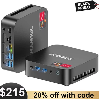 ACEMAGIC K1 Mini PC AMD Ryzen 5 7430U 16GB DDR4 RAM 512GB SSD Win11 WiFi6 BT5.2 - Image 1 of 4