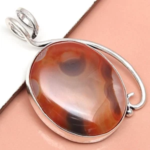 Red Agate Gemstone Handmade Women's Unisex Silver Jewelry Pendant 2 - Picture 1 of 12