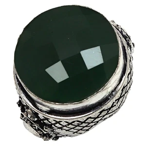 Emerald Quartz Gemstone Handmade Silver Jewelry "7" - Picture 1 of 8