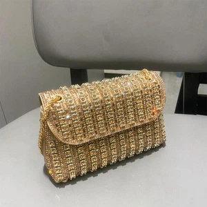 Lo último Mujeres Noche Bolso sin asas Cadena Bolso de hombro Boda Fiesta Estrás Baile de graduación - Imagen 1 de 24