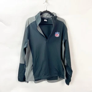NFL Football Large Mens Gray Colorblock Quarter Zip Pullover Lightweight Jacket - Picture 1 of 8