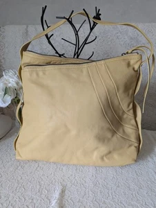 Kooba Stratford Yellow Leather Flat Large Hand Bag3 zippered compartments ~EUC! - Picture 1 of 10