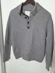 BILLY REID Made in Italy 100% Merinowolle Henley Pullover Sweater Herren XS *LESEN* - Bild 1 von 6
