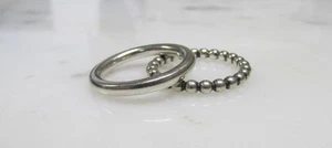 Lot of 2 Pandora Sterling Silver Band Rings ~ Szs 7.5, 8.5 ~ 7.6g ~ 8-D728 - Picture 1 of 5