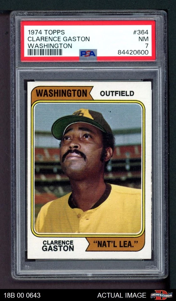 1974 Topps #364 Cito Gaston Washington NAT'L LEA. NATL LEA VARIATION PSA 7 - CASI NUEVO Foto 1 de 1