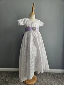 Vintage Handmade Girls Party Dress Communion Flower Girl Ribbon Jewels - Picture 1 of 13