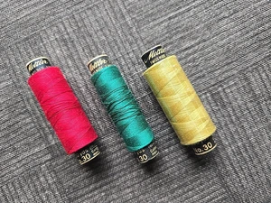 Vintage - Mettler Stickgarn EMBROIDARY Thread - Paper Spools  Lot of 3 - #8 - Picture 1 of 4