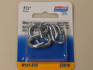 National Mfg. N121-616 HEAVY OPEN S HOOKS 1-1/2” Zinc Plated Steel SWL 40 lbs. - Picture 1 of 2