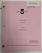 Babylon 5 Point Of No Return Show#309 Signed Script Written By JM Straczynski