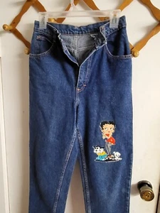 Betty Boop-Denim Tapered Leg High Rise Jeans-Size 7/8-Made in US-New-Never Worn - Picture 1 of 10