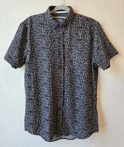 Heritage Report Collection Stretch Black Short Sleeve Button Down Mens Shirt SzM - Picture 1 of 15