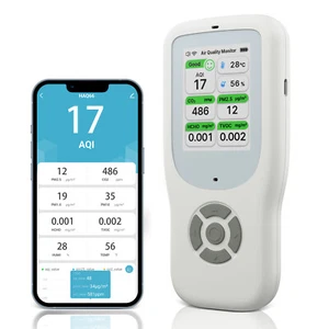 9in1 Luft Qualität Messgerät PM10 PM2.5 TVOC CO2 Formaldehyd Detektor Feinstaub - Bild 1 von 12