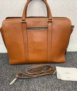 Carl Friedrik Palissy Double - Wide Leather Briefcase - Cognac/Grey - 5449-15-A - Picture 1 of 10
