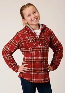 Roper Girls Thermal Lined Flannel Rust 100% Cotton Jacket - Picture 1 of 4