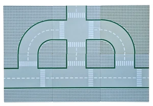 6x Lego Town City Strassenplatten Platten Kurve 32x32 große Platte Grau - Bild 1 von 4
