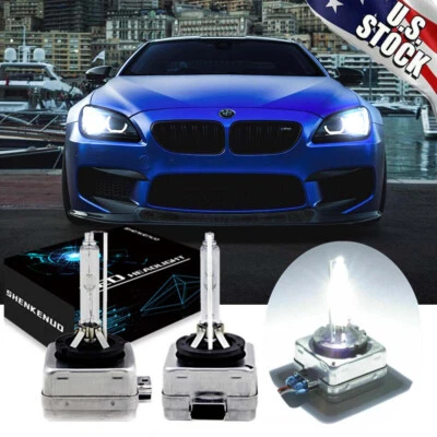 Juego de 2 bombillas de faros de xenón HID Stock Fit 6000 k para BMW M6 2006-2010 haz bajo Foto 1 de 4