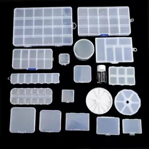 Scatola Gioielli Trasparente Contenitore Perline Orecchini Organizer Scomparto Plastica - Foto 1 di 31