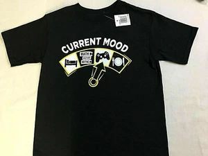 YOUTH BOYS CURRENT MOOD GAMING SHORT SLEEVE 100% COTTON T-SHIRT, BLACK - Picture 1 of 3