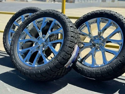 2025 Wheels Chrome Rims 33"  Tires 22" Ford F-150 Expedition F150 2004-2025  Foto 1 de 4