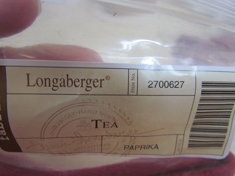 Longaberger Tea Basket Liner:  Paprika #2700627 ~ Mint in the Package! Cover
