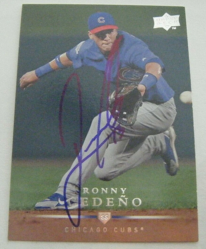 RONNY CEDENO signed CUBS 2008 Upper Deck baseball card AUTO METS PIRATES ASTROS - Image 1 of 1