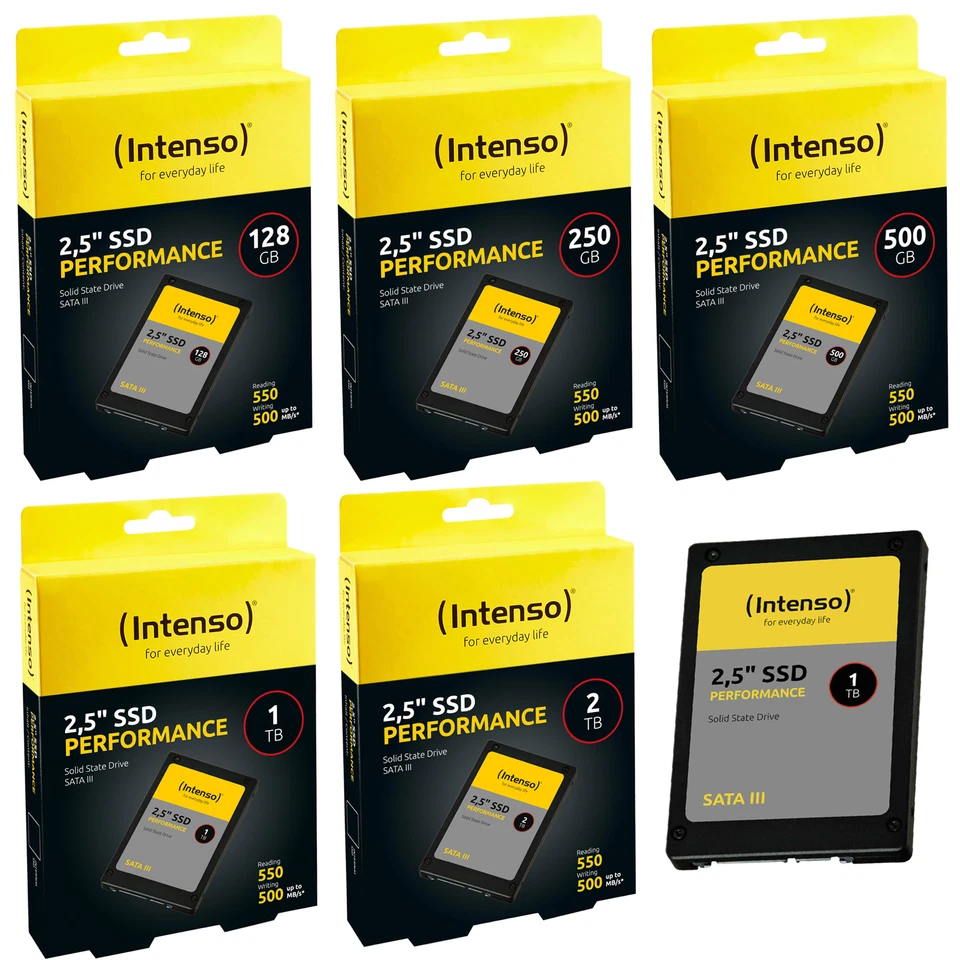 Intenso Performance Interne SSD Festplatte 2,5" 128 GB 250 GB 500 GB 1 TB 2 TB - Bild 1 von 4
