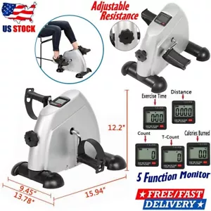 Mini Exercise Bike Under Desk Pedal Exerciser Cycle Arm Leg Peddler LCD Display - Picture 1 of 15