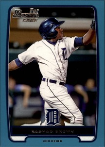 2012 (TIGERS) Bowman Draft Draft Picks Blue #BDPP131 Rashad Brown/500