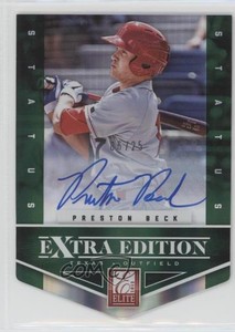 2012 Elite Extra Edition Status Emerald Die-Cut Signatures /25 Preston Beck Auto