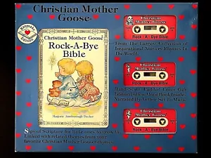 Neu ~ Christian Mother Goose Rock-A-Bye Bibel Kinderbuch & 3 Kassetten Set - Bild 1 von 3