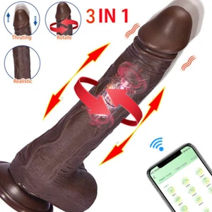 APP Realistic G-Spot Dildo Heating Vibrator Thrusting Massager Sex Toy for Women - Picture 1 of 13