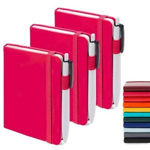 3 Pack Pocket Notebook Leather Hard Cover Journal Mini Notepad with 3 Pens - Picture 1 of 7