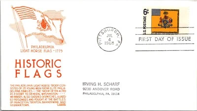FDC 1968 SC #1354a Anderson, Phila Light Horse - Pittsburgh PA  Single - F78281 - Image 1 of 2